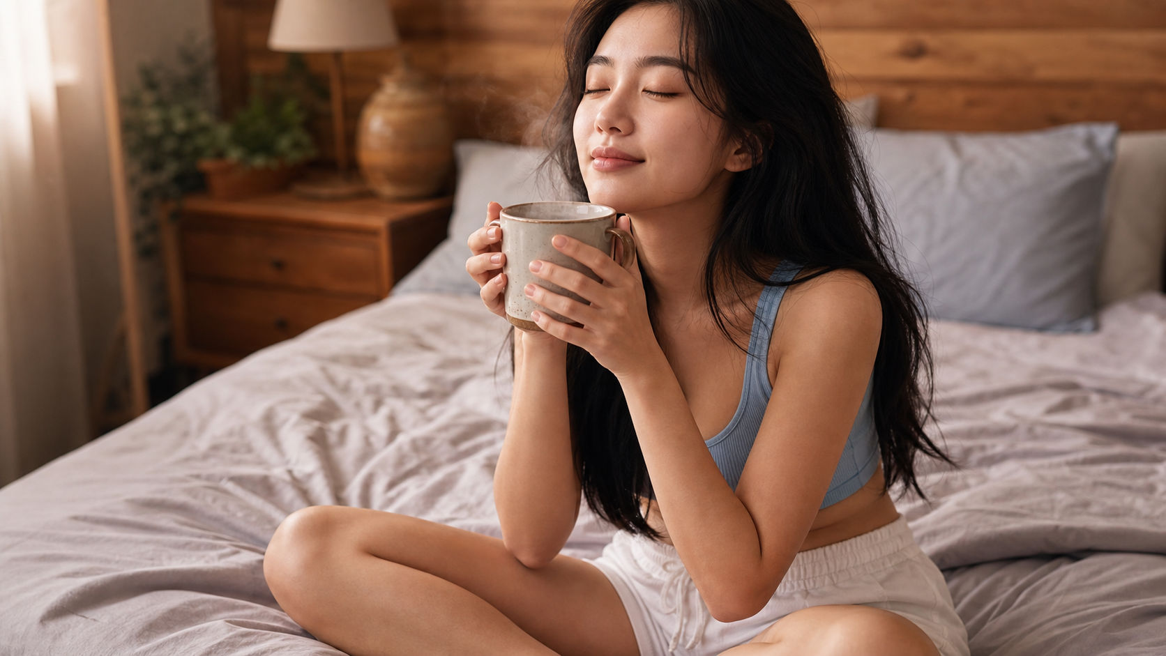 Photo bed006: coffee in bed