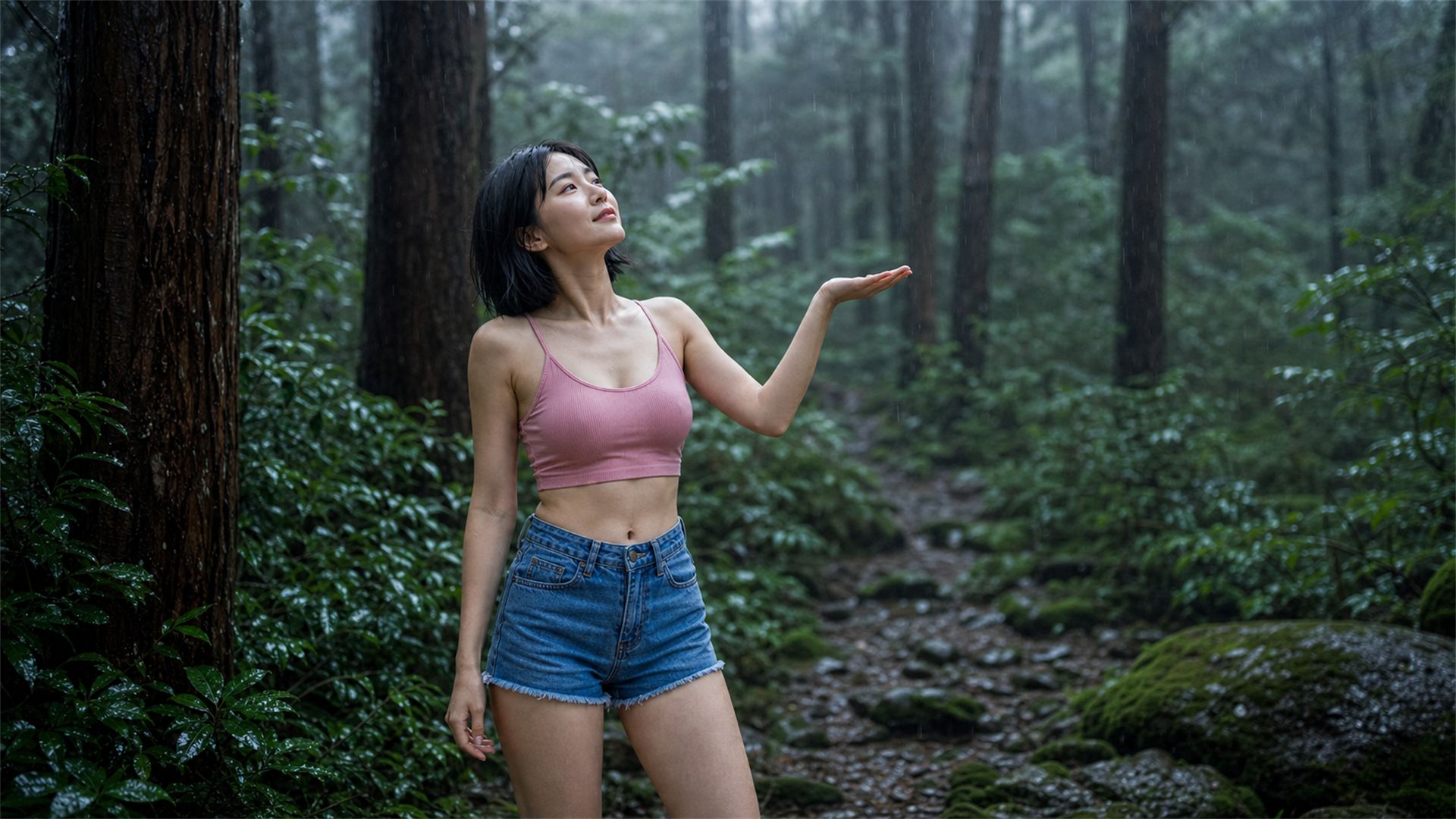 雨洗杉林